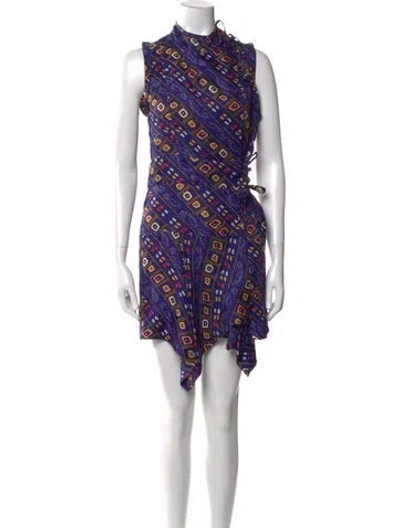 Pre-owned Isabel Marant Silk Mini Dress In Blue