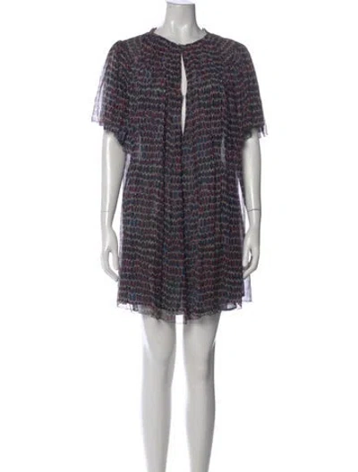 Pre-owned Isabel Marant Silk Mini Dress In Blue