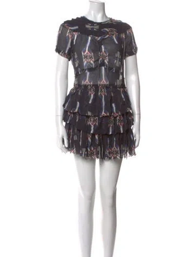 Pre-owned Isabel Marant Silk Mini Dress In Blue