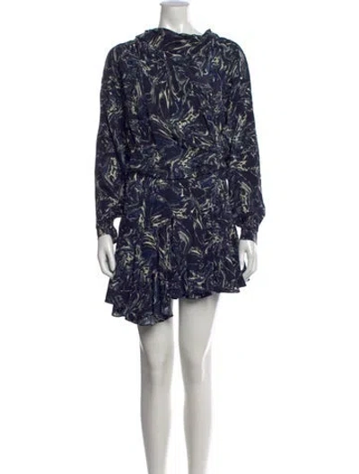 Pre-owned Isabel Marant Silk Mini Dress In Blue