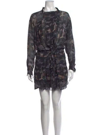 Pre-owned Isabel Marant Silk Mini Dress In Blue