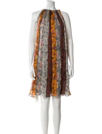 Pre-owned Isabel Marant Silk Mini Dress In Brown