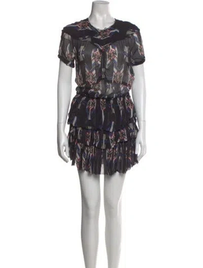 Pre-owned Isabel Marant Silk Mini Dress In Gray