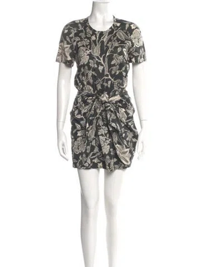 Pre-owned Isabel Marant Silk Mini Dress In Gray