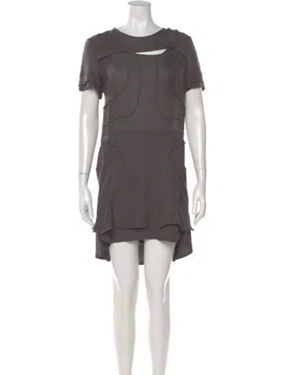 Pre-owned Isabel Marant Silk Mini Dress In Gray