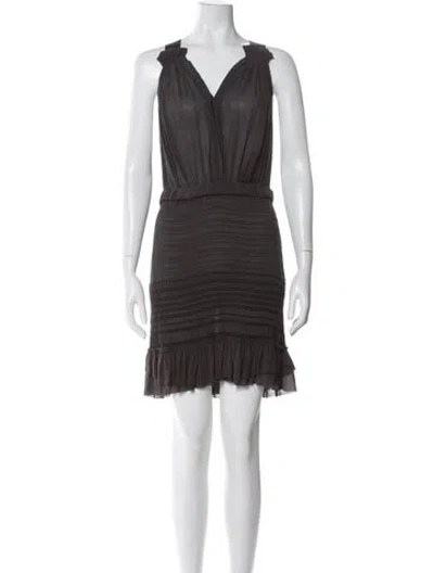 Pre-owned Isabel Marant Silk Mini Dress In Gray
