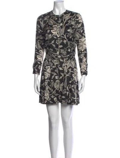 Pre-owned Isabel Marant Silk Mini Dress In Gray