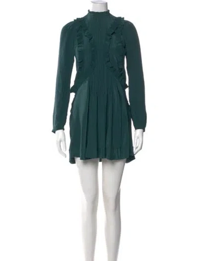 Pre-owned Isabel Marant Silk Mini Dress In Green