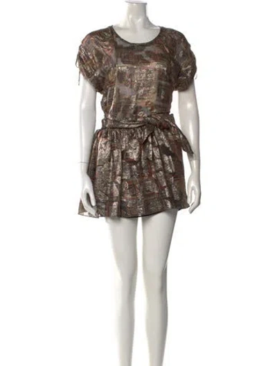 Pre-owned Isabel Marant Silk Mini Dress In Green