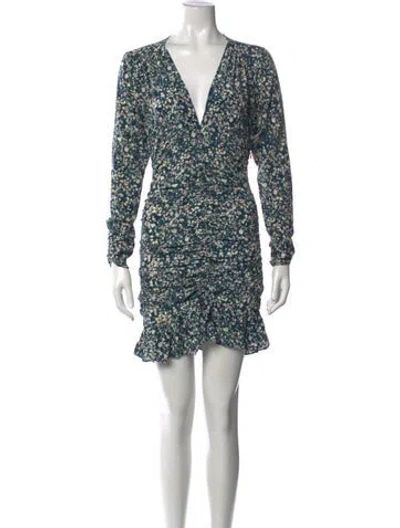 Pre-owned Isabel Marant Silk Mini Dress In Green