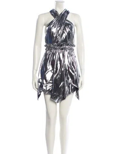 Pre-owned Isabel Marant Silk Mini Dress In Neutral