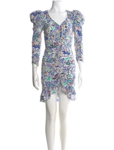 Pre-owned Isabel Marant Silk Mini Dress In Neutral