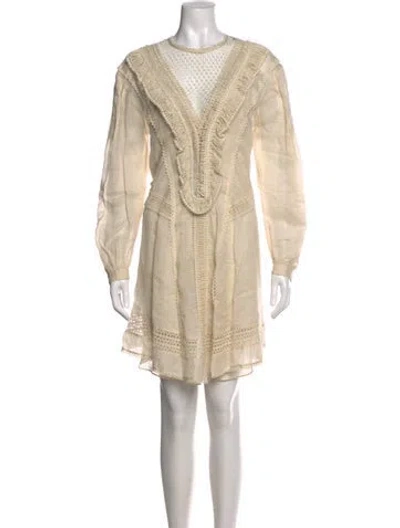 Pre-owned Isabel Marant Silk Mini Dress In Neutral