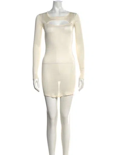 Pre-owned Isabel Marant Silk Mini Dress In Neutral