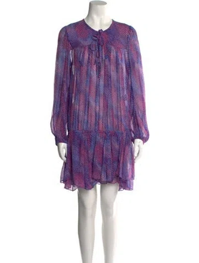 Pre-owned Isabel Marant Silk Mini Dress In Purple