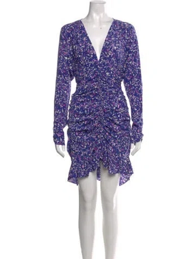 Pre-owned Isabel Marant Silk Mini Dress In Purple