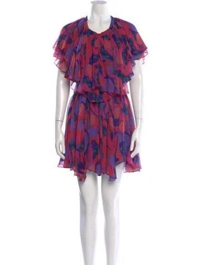Pre-owned Isabel Marant Silk Mini Dress In Purple