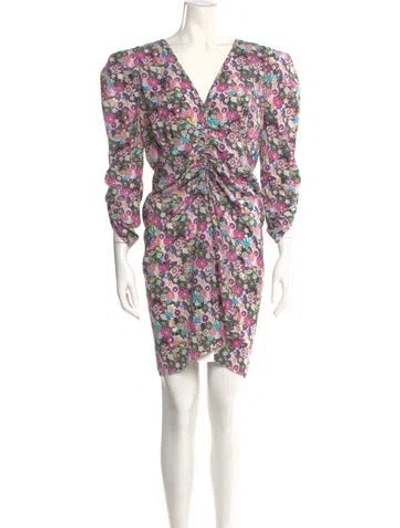 Pre-owned Isabel Marant Silk Mini Dress In Purple