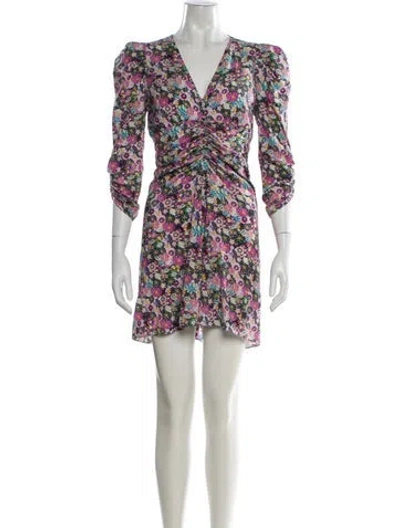 Pre-owned Isabel Marant Silk Mini Dress In Purple