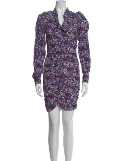 Pre-owned Isabel Marant Silk Mini Dress In Purple