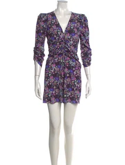 Pre-owned Isabel Marant Silk Mini Dress In Purple