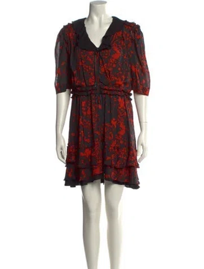 Pre-owned Isabel Marant Silk Mini Dress In Red