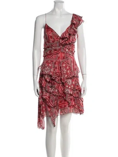 Pre-owned Isabel Marant Silk Mini Dress In Red
