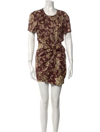 Pre-owned Isabel Marant Silk Mini Dress W/ Tags In Burgundy