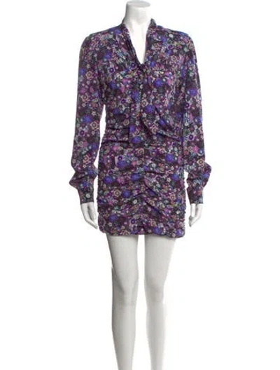 Pre-owned Isabel Marant Silk Mini Dress W/ Tags In Purple