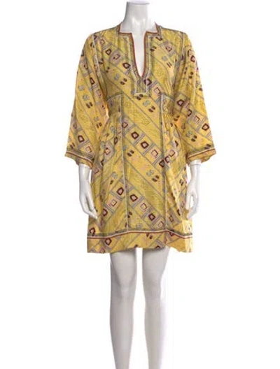 Pre-owned Isabel Marant Silk Mini Dress In Yellow