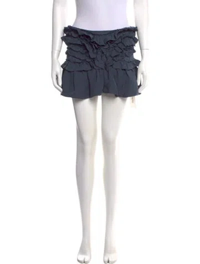 Pre-owned Isabel Marant Silk Mini Skirt In Blue