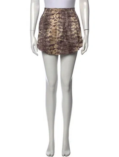 Pre-owned Isabel Marant Silk Mini Skirt In Brown