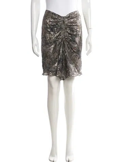 Pre-owned Isabel Marant Silk Mini Skirt In Gold