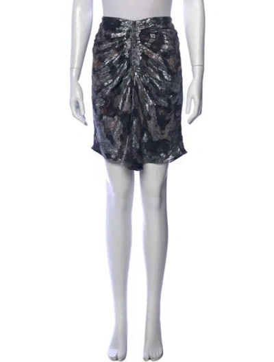 Pre-owned Isabel Marant Silk Mini Skirt In Gray