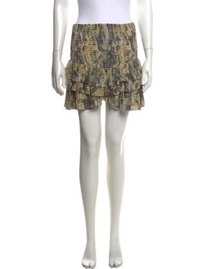 Pre-owned Isabel Marant Silk Mini Skirt In Green/yellow