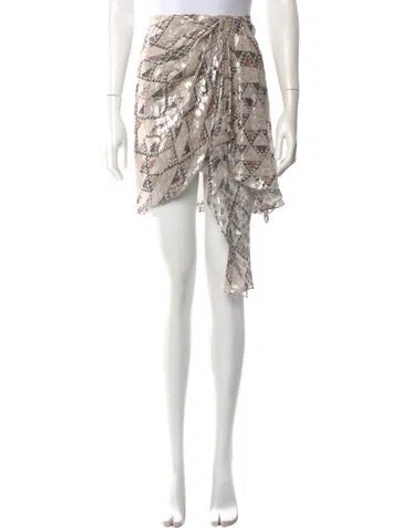 Pre-owned Isabel Marant Silk Mini Skirt In Neutral