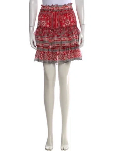 Pre-owned Isabel Marant Silk Mini Skirt In Red