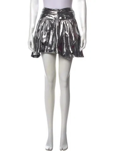 Pre-owned Isabel Marant Silk Mini Skirt In Silver