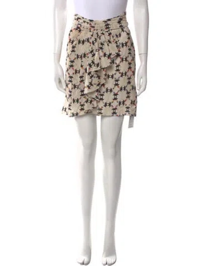 Pre-owned Isabel Marant Silk Mini Skirt W/ Tags In Neutral