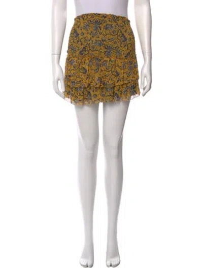 Pre-owned Isabel Marant Silk Mini Skirt In Yellow