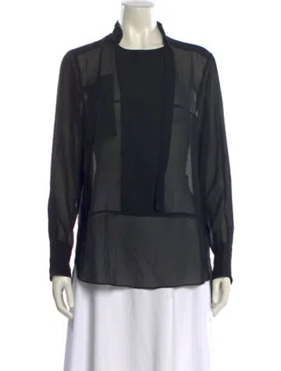 Pre-owned Isabel Marant Silk Mock Neck Blouse In Multi