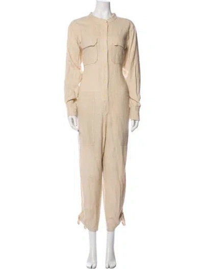 Pre-owned Isabel Marant Silk Mock Neck Jumpsuit In Neutral