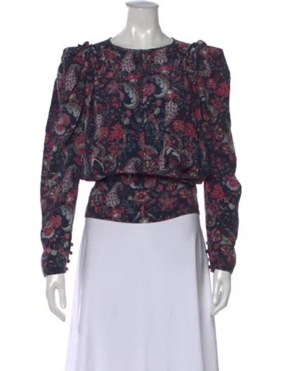 Pre-owned Isabel Marant Silk Paisley Print Blouse In Blue
