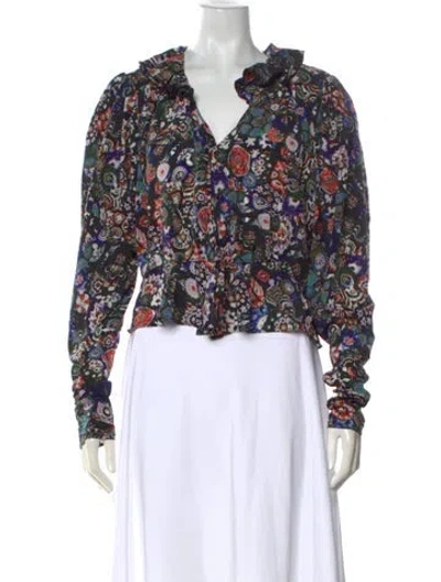Pre-owned Isabel Marant Silk Paisley Print Blouse In Multi