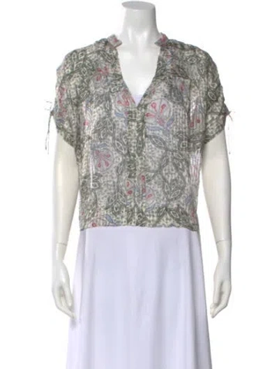 Pre-owned Isabel Marant Silk Paisley Print Blouse In Neutral