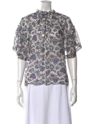 Pre-owned Isabel Marant Silk Paisley Print Blouse In Neutral