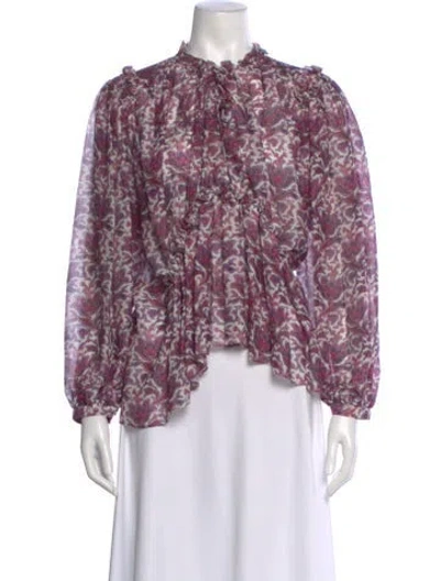 Pre-owned Isabel Marant Silk Paisley Print Blouse In Purple