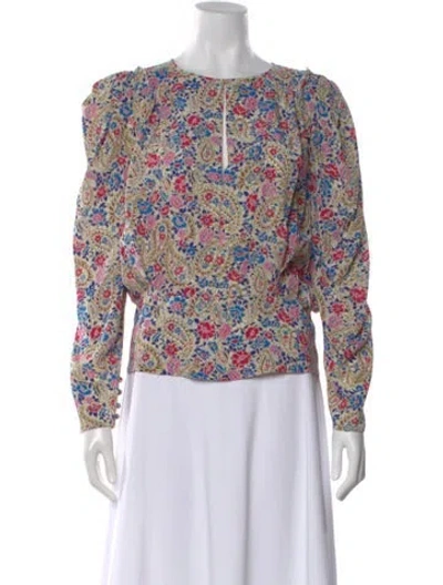Pre-owned Isabel Marant Silk Paisley Print Blouse In Purple