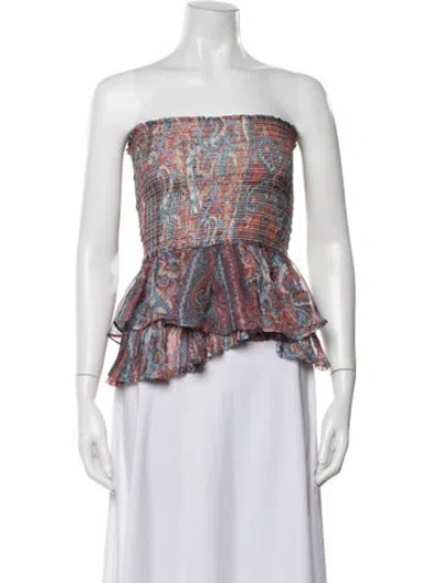 Pre-owned Isabel Marant Silk Paisley Print Top In Multi