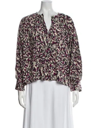 Pre-owned Isabel Marant Silk Patterned Blouse In Black
